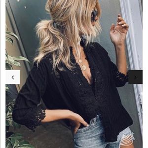 Vici Collection Sweet Mary Crochet Lace Top